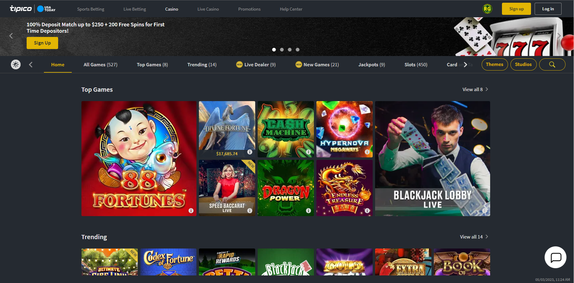 BetMGM Casino Homepage