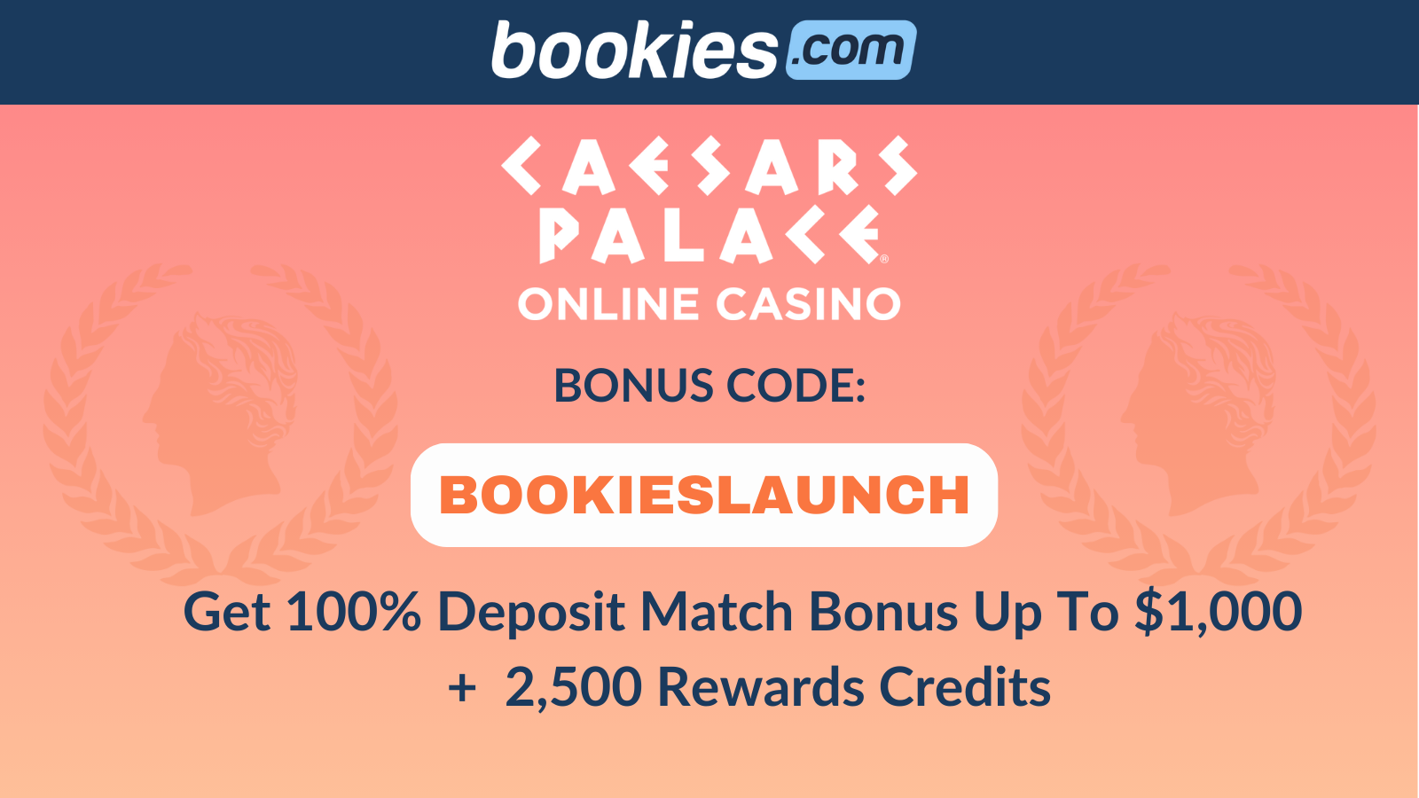Caesars Palace Online Casino NJ Promo Code BOOKIESLAUNCH: Claim $3,500 in Bonuses (Jan. 30)