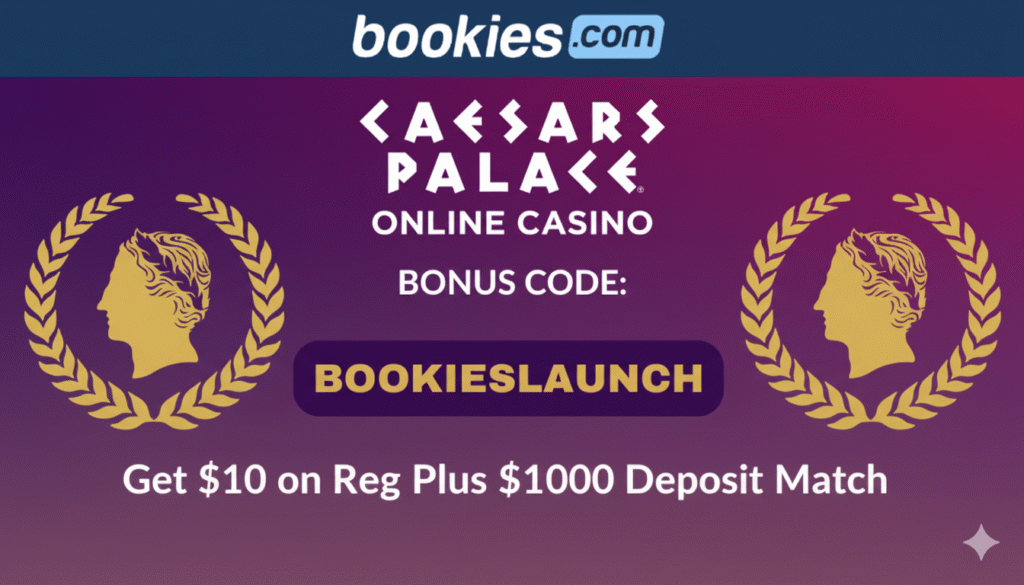 Caesars Palace Online Casino MI Promo Code BOOKIESLAUNCH