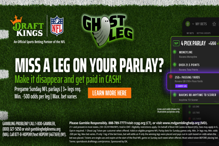 DraftKings Ghost Leg Promo: Get Paid Losing Parlays (Jan. 31)