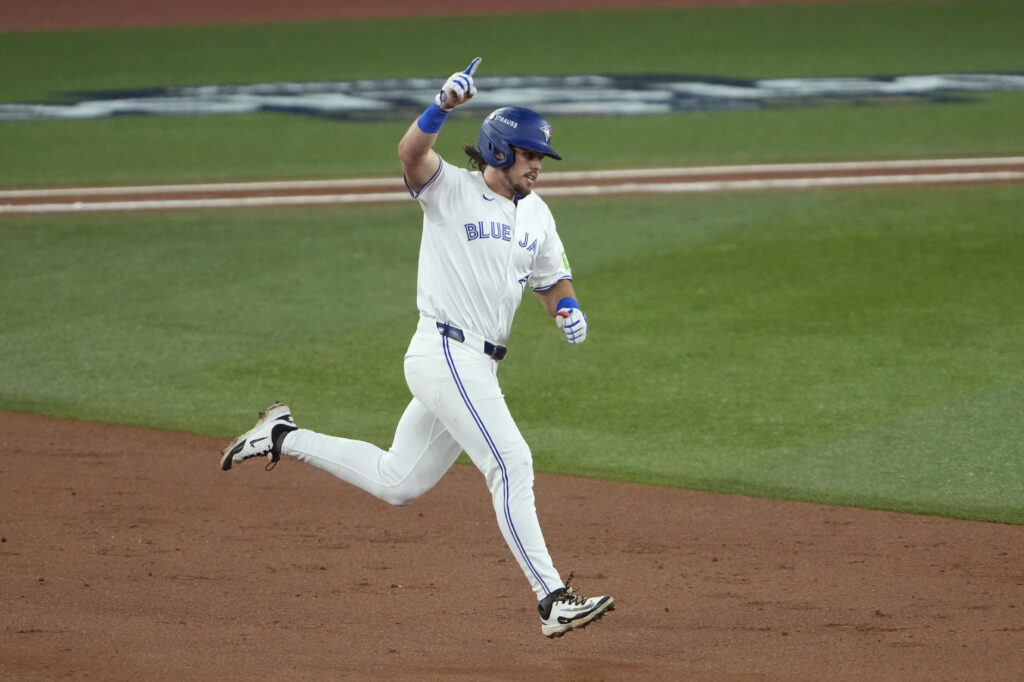 Toronto Blue Jays third baseman Addison Barger (47). Kevin Sousa-Imagn Images