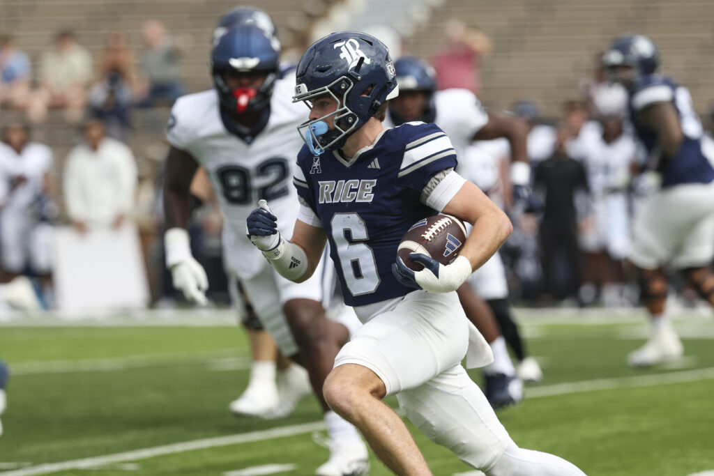 Rice Owls wide receiver Drayden Dickmann (6). Troy Taormina-Imagn Images