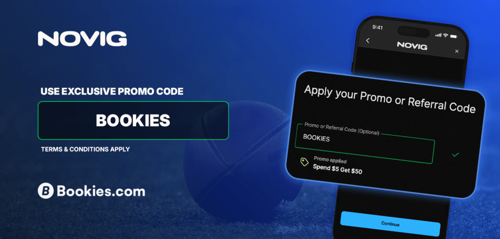 Spend $5 Get $50 novig promo code BOOKIES image