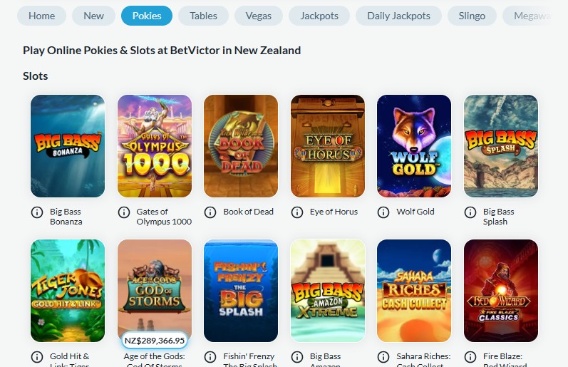 BetVictor Casino NZ Pokies