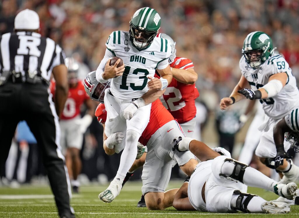 Ohio State Buckeyes defensive lineman Beau Atkinson (14)