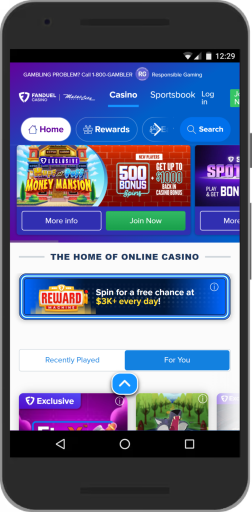 Fanduel US Casino Mobile Screenshot