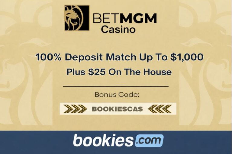 BetMGM Casino Bonus Code BOOKIESCAS: Get $1,000 Match Bonus + $25 (Jan. 31)